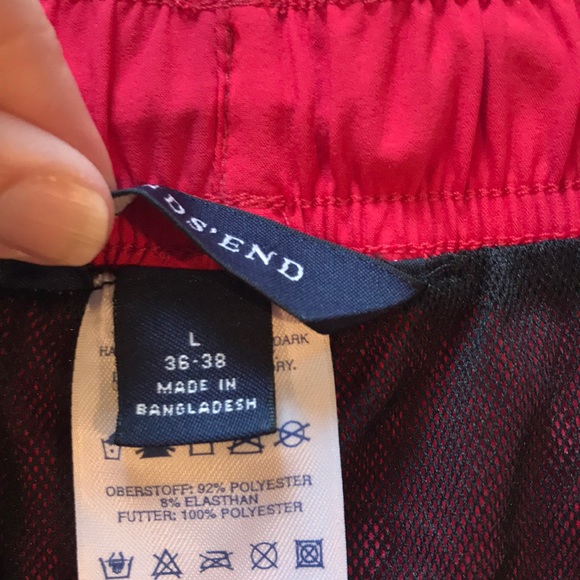 Land’s End Red Swim Trunks L 36-38 Lined - Picture 5 of 7